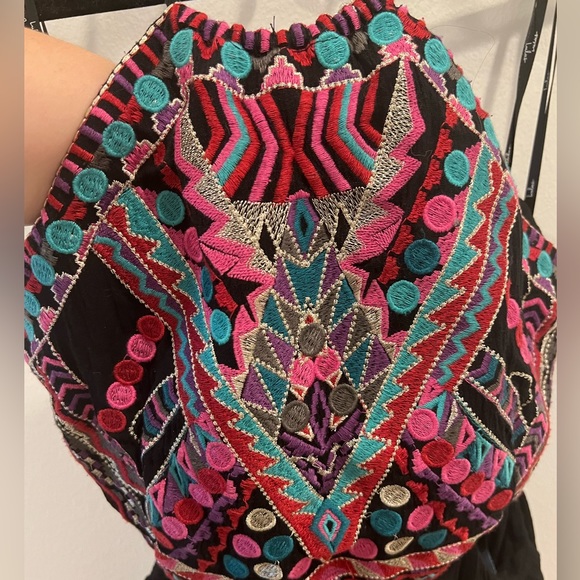 Lulu’s Embroidered Halter Dress with Mid-Back Cutout - Picture 3 of 6